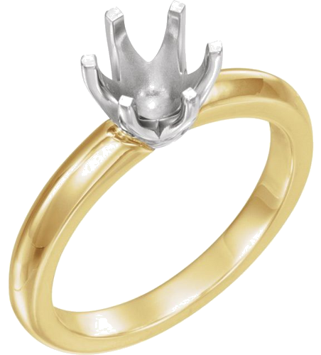 Sužadėtuvių Žiedas „Low Solstice Solitaire®“ 585 Baltojo Ir Geltonojo Aukso Round 8.2mm (1)