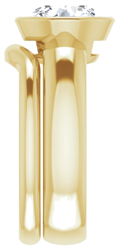 Sužadėtuvių Žiedas „Bezel-Set Solitaire“ 14k yellow gold Round 8.8mm (9)