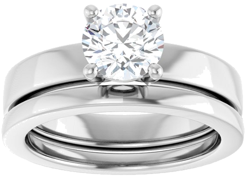 Sužadėtuvių Žiedas „Solitaire“ 585 Baltojo Aukso Round 6.5mm (8)