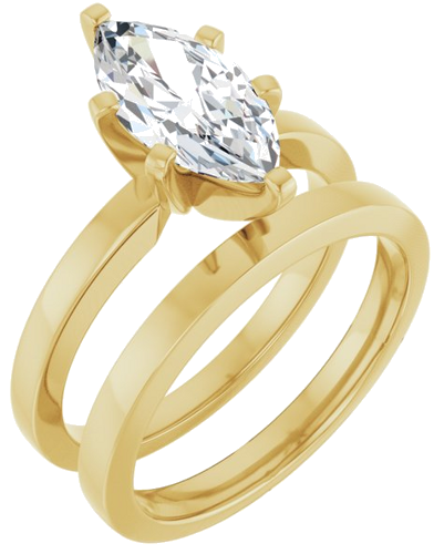 Sužadėtuvių Žiedas „Solitaire“ 585 Geltonojo Aukso Marquise 12mm x 6mm (6)