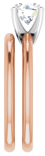 Sužadėtuvių Žiedas „Solitaire“ 585 Baltojo Ir Rožinis Aukso Round 6.5mm (9)