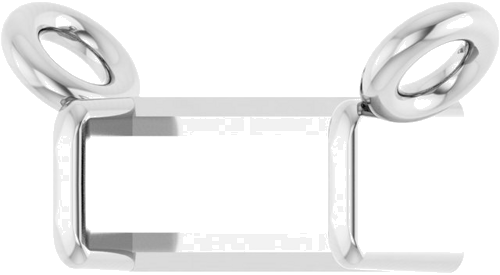 14K White 4.5x2 mm Straight Baguette Solitaire Channel-Set 16-18  Necklace Mounting (2)