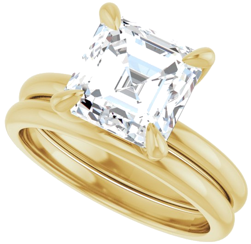 Sužadėtuvių Žiedas „Solitaire“ 14k yellow gold Asscher 8mm (10)