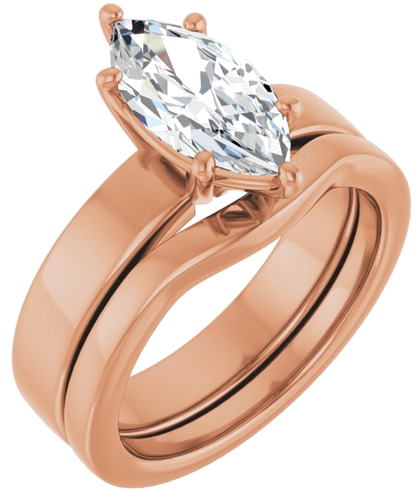 Sužadėtuvių Žiedas 14k rose gold Marquise 12mm x 6mm (6)