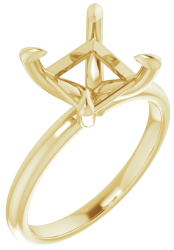 14K Yellow  7.5x7.5 mm Square Solitaire Engagement Ring Mounting (1)