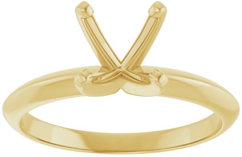 14K Yellow 7.3-7.7 mm Round 4-Prong Light Solitaire Ring Mounting (3)