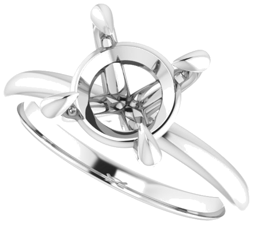 14K White  8.8 mm Round Solitaire Engagement Ring Mounting (5)