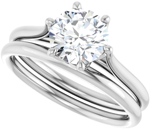 18K White 7 mm Round Engagement Ring Mounting (10)