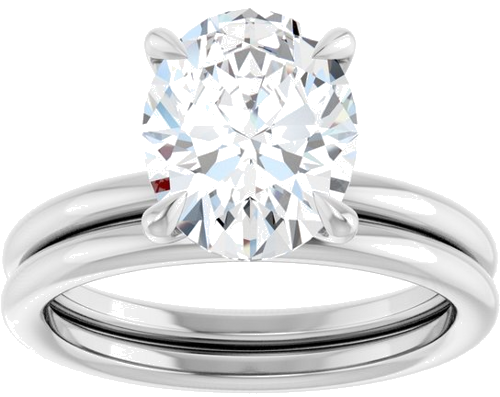 Sužadėtuvių Žiedas „Claw-Prong Solitaire“ 14k white gold Oval 10mm x 8mm (8)