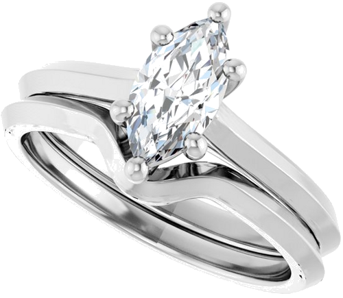 14K White 9x4.5 mm Marquise Solitaire Engagement Ring Mounting (10)