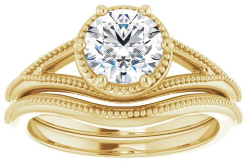 Sužadėtuvių Žiedas „Solitaire“ 585 Geltonojo Aukso Round 6.5mm (8)