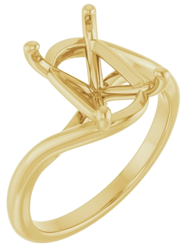 Sužadėtuvių Žiedas „Bypass“ 10k yellow gold Emerald 10mm x 7mm (1)