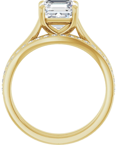 Sužadėtuvių Žiedas „Solitaire“ 18k yellow gold Asscher 7mm (7)