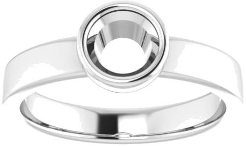 Sužadėtuvių Žiedas „Bezel-Set Solitaire“ 14k white gold Round 5.5mm (3)