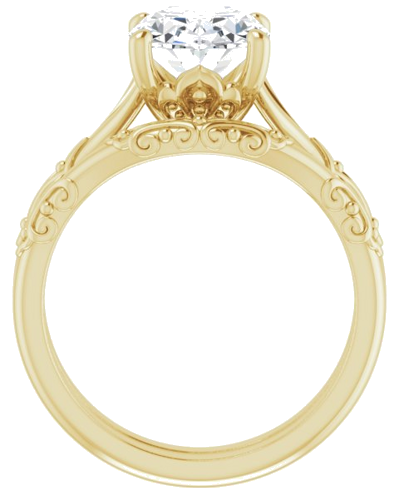 Sužadėtuvių Žiedas „Solitaire Sculptural“ 14k yellow gold Oval 10mm x 8mm (7)