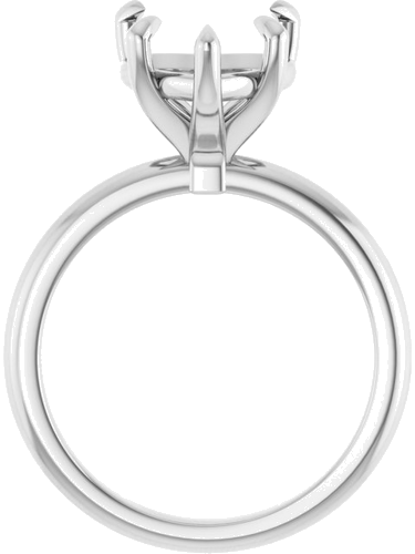 14K White 10x10 mm Heart Solitaire Engagement Ring Mounting (2)