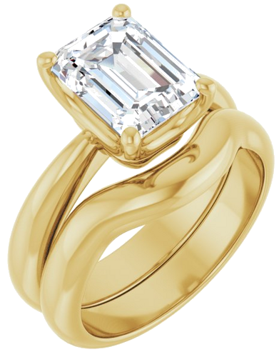 Sužadėtuvių Žiedas „Solitaire Crown-Inspired“ 14k yellow gold Emerald 9mm x 7mm (6)