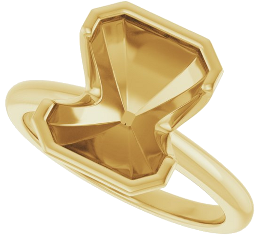 Sužadėtuvių Žiedas „Half-Bezel“ 14k yellow gold Emerald 10mm x 8mm (5)
