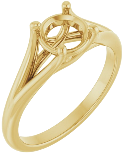 14K Yellow 6.5 mm Round Solitaire Engagement Ring Mounting (1)