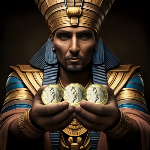 2023 Нидерланды Тутанхамон BU монета 1 евро на карте (4)