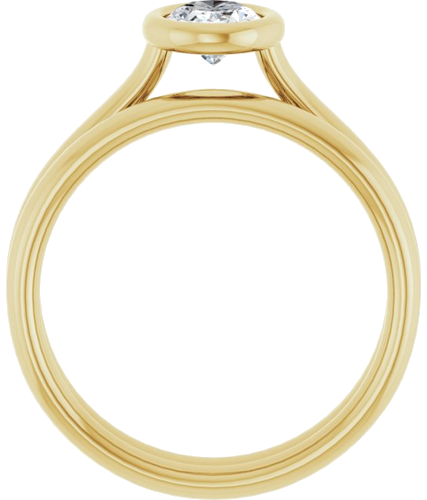 Sužadėtuvių Žiedas „Bezel-Set Solitaire“ 585 Geltonojo Aukso Oval 7mm x 5mm (7)