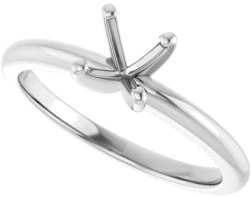 14K White  5.8 mm Round Solitaire Engagement Ring Mounting (5)