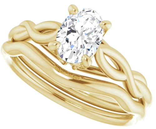 Sužadėtuvių Žiedas „Solitaire“ 750 Geltonojo Aukso Oval 7mm x 5mm (10)