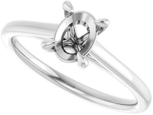 Sužadėtuvių Žiedas „Claw-Prong Solitaire“ 950 Platinos Oval 7mm x 5mm (5)