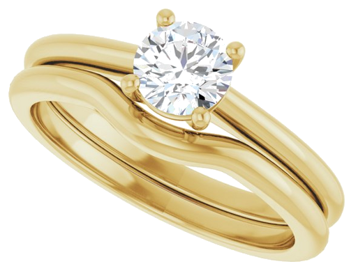 Sužadėtuvių Žiedas „Solitaire“ 585 Geltonojo Aukso Round 5.2mm (9)