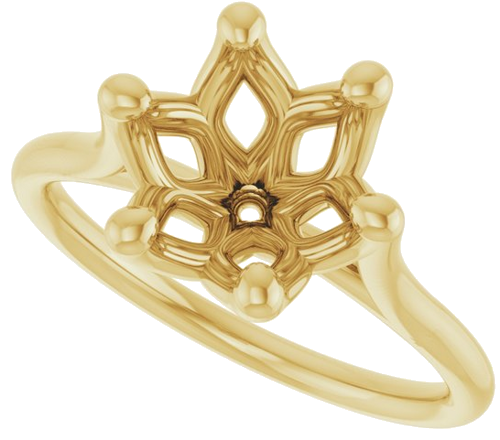 14K Yellow 8.8 mm Round Engagement Ring Mounting (5)