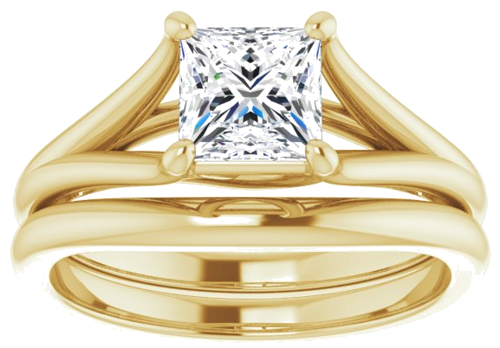 Sužadėtuvių Žiedas „Solitaire“ 585 Geltonojo Aukso Square 5.5mm (8)