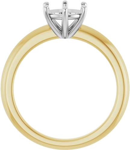 Sužadėtuvių Žiedas 14k yellow/white gold Round 7mm (2)