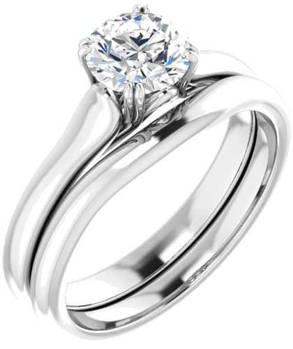 Sužadėtuvių Žiedas „Solitaire“ 14k white gold Round 6mm (6)