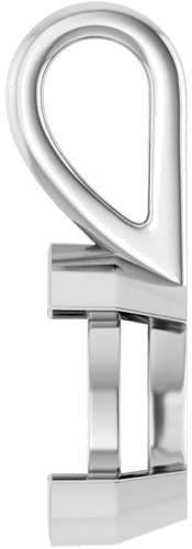 Pakabukas „Half-Bezel Solitaire“ 950 Platinos Pear Shape 9mm x 6mm (3)