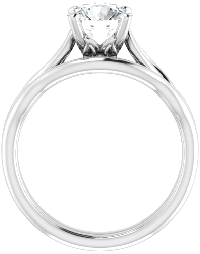 14K White  7 mm Round Solitaire Engagement Ring Mounting (7)