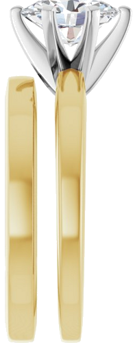 Sužadėtuvių Žiedas „Solitaire“ 14k yellow/white gold Oval 8mm x 6mm (9)