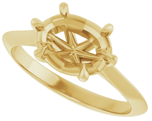 Sužadėtuvių Žiedas „Claw-Prong Solitaire“ 14k yellow gold Oval 9mm x 7mm (5)