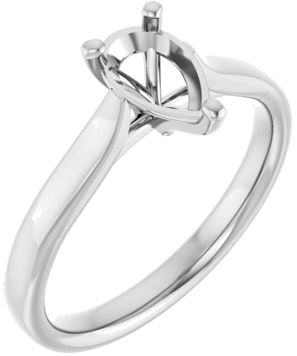 Sužadėtuvių Žiedas „Solitaire“ 585 Baltojo Aukso Pear Shape 8mm x 5mm (1)