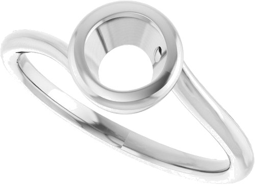 Platinum 6.5 mm Round Engagement Ring Mounting (5)