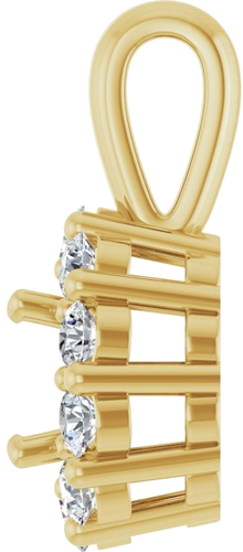 Pakabukas „Halo-Style“ 14k yellow gold Round 4.1mm (3)