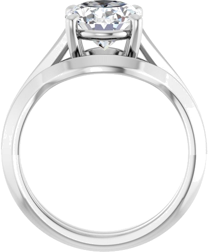 Sužadėtuvių Žiedas „Solitaire Split Shank“ 10k white gold Oval 10mm x 8mm (7)