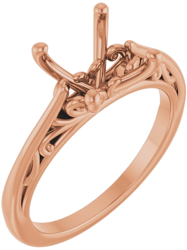 Sužadėtuvių Žiedas „Solitaire“ 14k rose gold Square 6.5mm (1)
