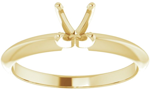14K Yellow 5.4-5.7 mm Round 4-Prong Light Solitaire Ring Mounting (3)