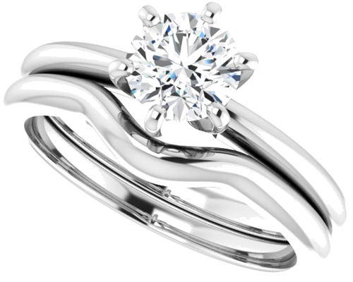 14K White  5.8 mm Round Solitaire Engagement Ring Mounting (10)