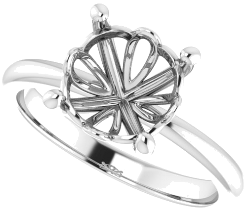 Sužadėtuvių Žiedas 14k white gold Round 8.8mm (5)