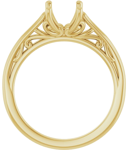 Sužadėtuvių Žiedas „Solitaire“ 14k yellow gold Emerald 8mm x 6mm (2)