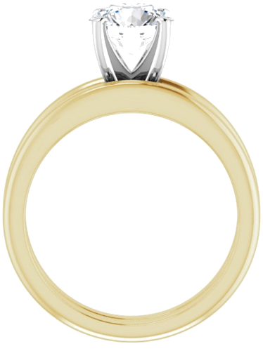 14K Yellow   White  7 mm Round Solitaire Engagement Ring Mounting (7)