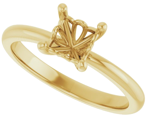 Sužadėtuvių Žiedas 14k yellow gold Square 5mm (5)