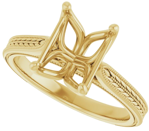 Sužadėtuvių Žiedas „Solitaire“ 14k yellow gold Emerald 9mm x 7mm (5)