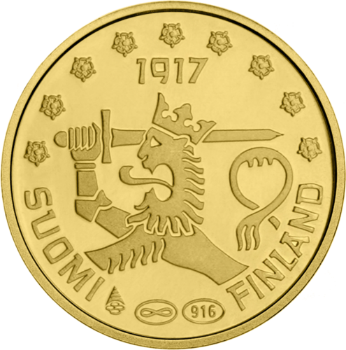 1.3 g Gold Round plate Suomi Finland .916 Finland (1)